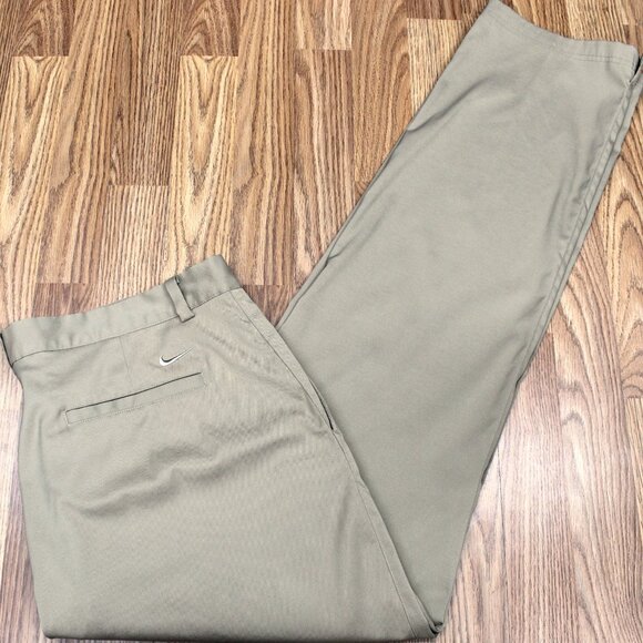 38x34 NIKE GOLF DRI-FIT REGULAR FIT PANTS POLY/SPANDEX LIGHT KHAKI Sz 38W x 34L - Picture 1 of 4